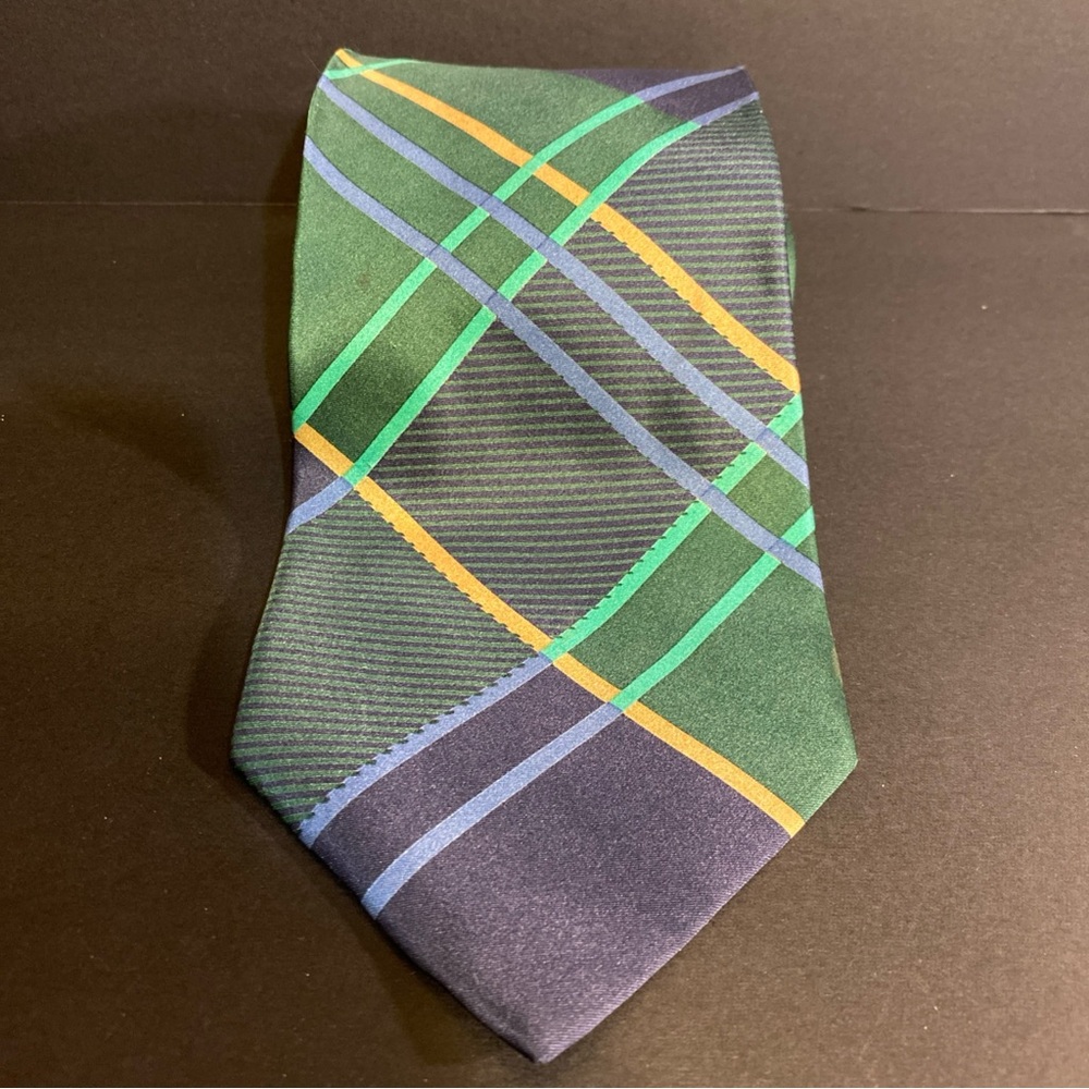 Versace Tartan Multicolored Stripes 100% Silk Vintage 90’s Neck Tie‎